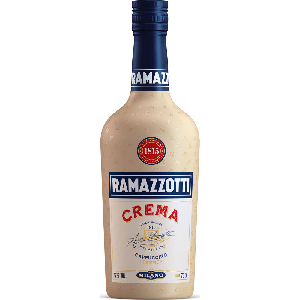 Ramazzotti Crema 17% 0,7 Liter von Ramazzotti - ein italienischer Sahnelikör mit beigem Etikett und blauen Akzenten, der cremigen Genuss und feinen italienischen Geschmack vereint.