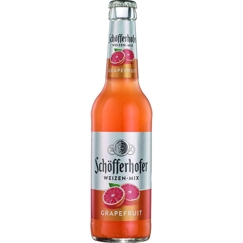 Eine 0,33l-Flasche Schöfferhofer Grapefruit (24er-Pack, Mehrweg) von Schöfferhofer Weizen, ein erfrischender Biermix mit spritzigem Grapefruit-Geschmack.