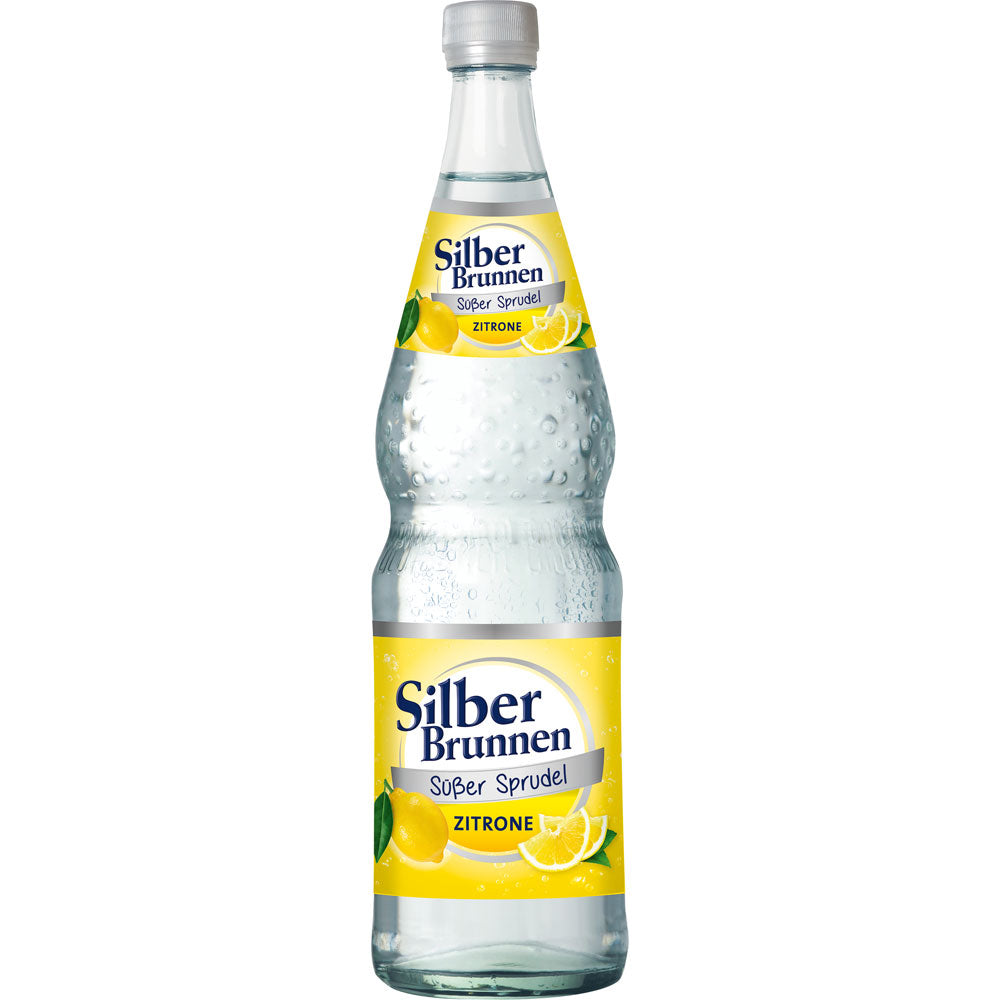 Genießen Sie Silberbrunnen Süßer Sprudel Zitrone 12x0,7L (MEHRWEG)-erfrischendes Sprudelwasser mit Zitronengeschmack von Silberbrunnen, ideal als schwäbisches Radler oder zum Genießen der klassischen Limonade.