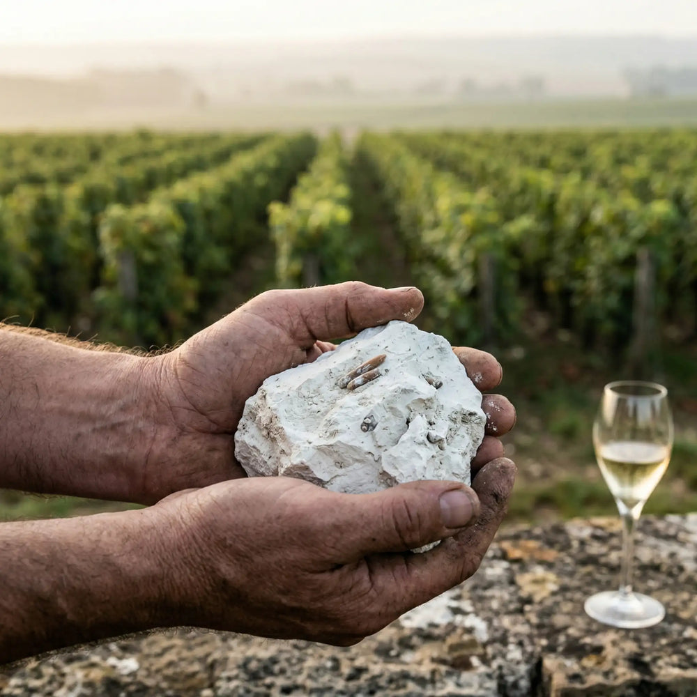 Die Region der Champagne und der Boden aus Kalk und Kreide