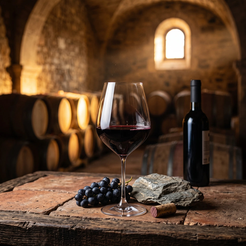 Weinkeller mit spanischem Rotwein