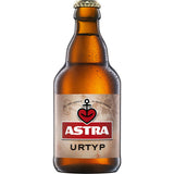 Astra Urtyp 27x 0,33 Liter (MEHRWEG) von Astra ist ein klassisches Hamburger Bier in einer braunen Glasflasche mit beigem Etikett und dem kultigen roten Herzanker-Logo.