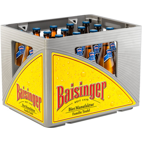 Eine Kiste Baisinger Teufels Weiße Kristall 20x 0,5L (Mehrweg) Flaschen, gebraut von Baisinger auf der Schwäbischen Alb.