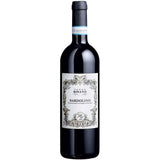 Eine Flasche Pagus Bisano Bardolino DOC 2024, ein italienischer Rotwein von Pagus Bisano, mit einem stilvollen Etikett in Creme und Gold.