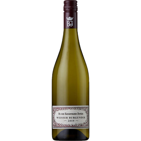 Eine Flasche Weinmanufaktur Geheimer Rat Dr. von Bassermann-Jordan Weißer Burgunder trocken 2025, ein klassischer Pfälzer Weißwein dieser renommierten Marke.