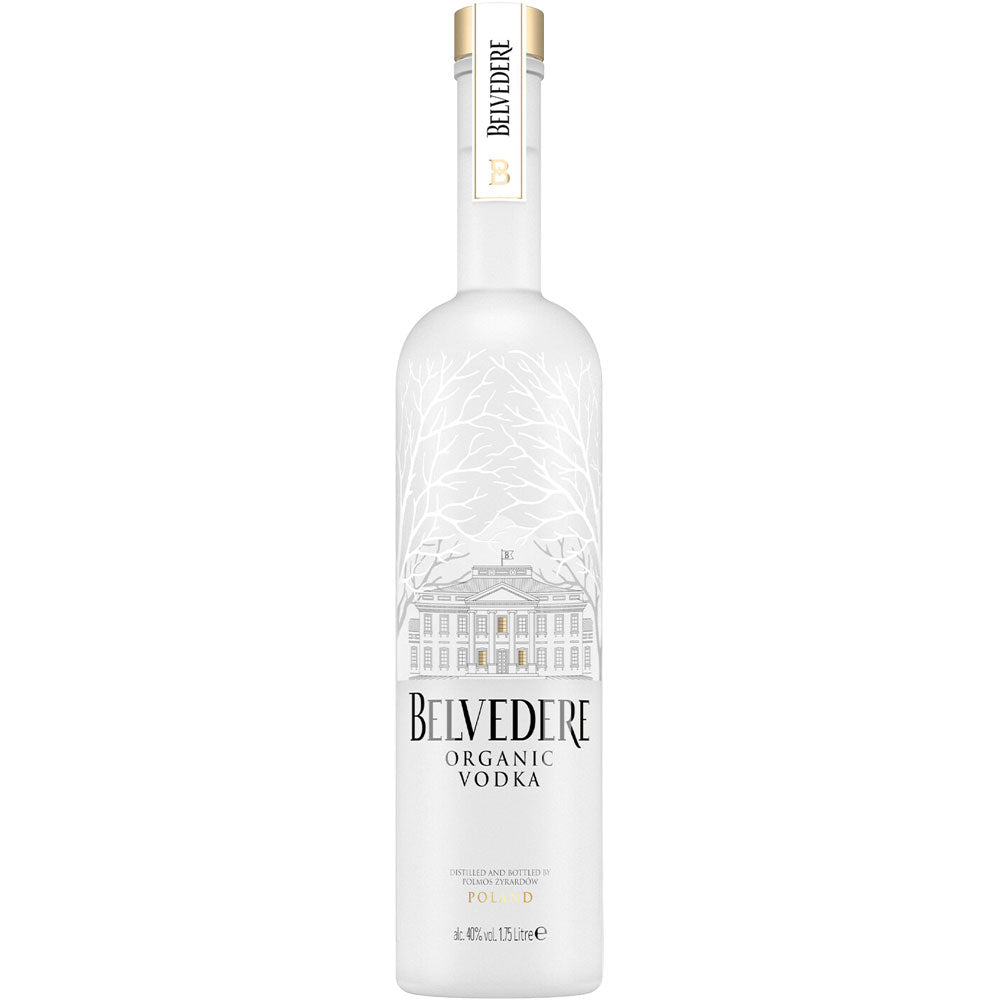 Belvedere Wodka aus Polen 40% 1,75 Liter überzeugt als Premium-Wodka im weißen Frostdesign mit elegantem Gebäude auf dem Etikett - ein echtes Highlight polnischer Wodka-Tradition.