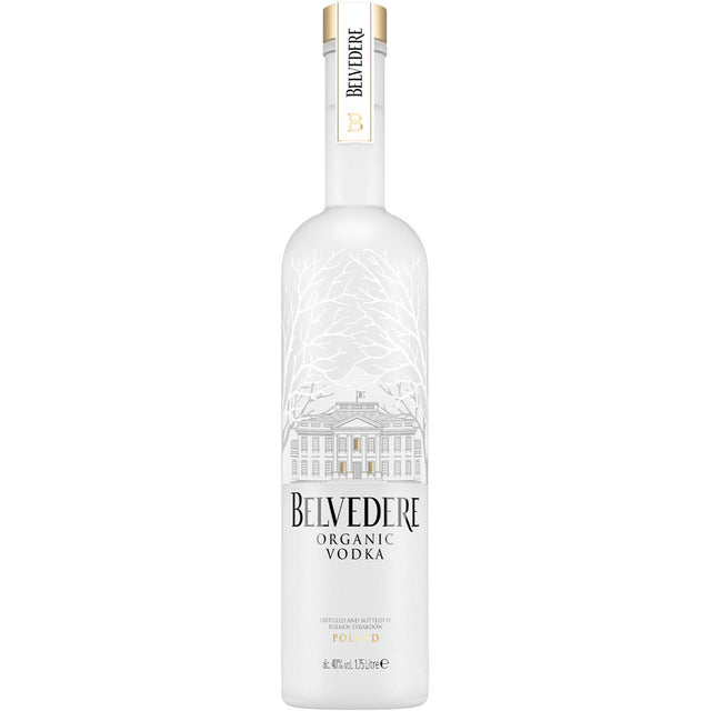 Belvedere Wodka aus Polen 40% 1,75 Liter überzeugt als Premium-Wodka im weißen Frostdesign mit elegantem Gebäude auf dem Etikett - ein echtes Highlight polnischer Wodka-Tradition.
