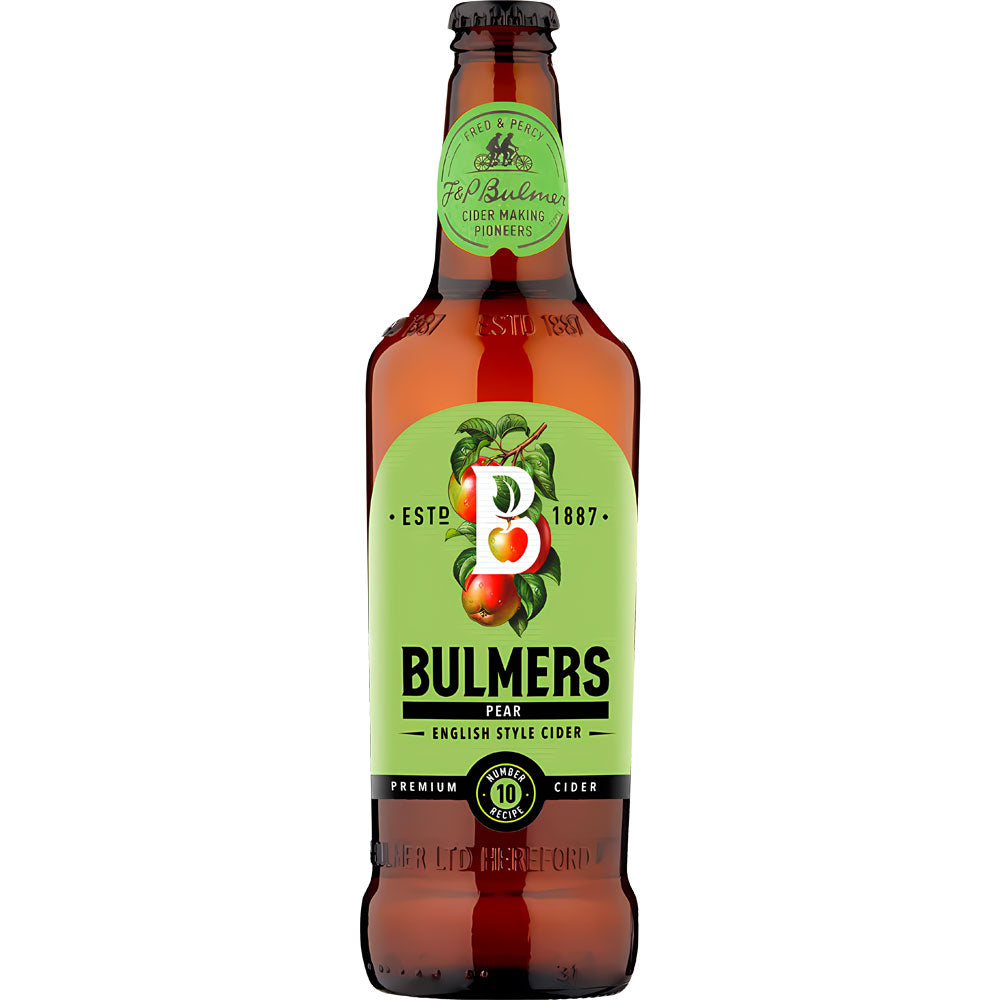 Genießen Sie Bulmers Birnencidre 12x 0,568L (EINWEG) - den klassischen Cidre von Bulmers mit grünem Etikett und Birnenmotiv, perfekt für Fans des traditionellen Birnencidre.