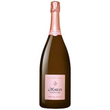 Eine Magnumflasche (1,5 l) Champagne Mailly Grand Cru Rosé de Mailly Brut mit rosa Etikett und Folie, hergestellt von Champagne Mailly.