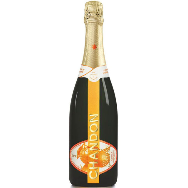 Moet & Chandon Garden Spritz 11,5% 0,75 Liter-erfrischender Sekt mit Goldfolie und orangem Etikett, ideal als Sommergetränk oder eleganter Aperitif.