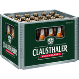 Ein Kasten mit 24 Flaschen Clausthaler Extraherb 0,33L (MEHRWEG) liefert ein knackiges Pils-Aroma und erfrischendes alkoholfreies Bier. Genießen Sie mit jeder Flasche den unverwechselbaren Geschmack von Clausthaler.