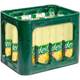 Eine grüne Kiste mit zwölf 1-Liter-Flaschen Deit Limonade Grapefruit (Mehrweg) - ein zuckerfreies, erfrischendes Getränk und eine tolle Alternative zu herkömmlichen Limonaden.
