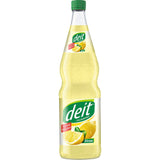 Deit Zitrone Trüb 12x0,7L (MEHRWEG) von Deit: Zuckerfreies Getränk mit grünem Deckel und Zitronen-Grafik - ideal als erfrischendes Vitamingetränk.