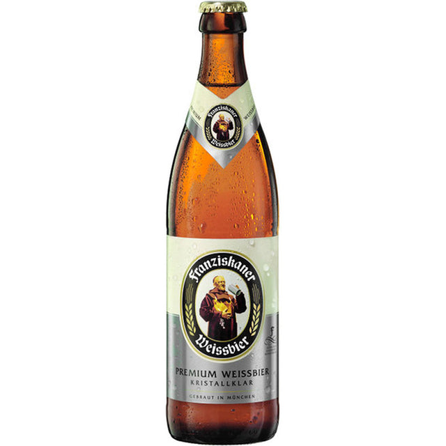 Ein 20er-Pack (je 0,5 l) Franziskaner Weißbier Kristall (MEHRWEG) liefert den klassischen, erfrischenden kristallklaren Weizenbier-Geschmack von Franziskaner Weißbier.