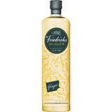 Eine 0,7-Liter-Flasche Friedrichs Gin Liquer Ginger (31%) mit einem gelben Etikett mit Ingwer-Illustrationen - ideal für einen pikanten Twist in Ihrem nächsten Gin & Tonic oder pur genossen als einzigartiger Ingwerlikör.
