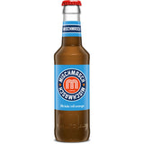 Eine Glasflasche Fritz Mischmasch 24x 0,2L (MEHRWEG) von fritz-kola verbindet natürliches Koffein mit einem spritzigen Orangen-Zitrus-Geschmack - perfekt erfrischend in der charakteristischen Verpackung.
