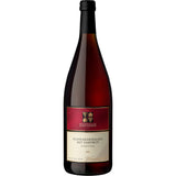 Eine 1-Liter-Flasche der Genossenschaftskellerei Heilbronn Schwarzriesling mit Samtrot QbA feinfruchtig (MEHRWEG), mit einem weinroten und cremefarbenen Etikett.