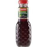 Eine Granini Johannisbeer Nektar 0,2L Flasche aus einem 24er-Pack (MEHRWEG), mit dem vollen Geschmack des schwarzen Johannisbeernektars von Granini.
