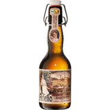 Eine braune Glasflasche mit der Aufschrift Härle Fidelio, im Vintage-Design und mit Beschlag, zeigt Härle Fidelio BIO-Bier 18x 0,33 Liter (MEHRWEG) - ein echtes naturtrübes Bio-Bier aus dem Allgäu.