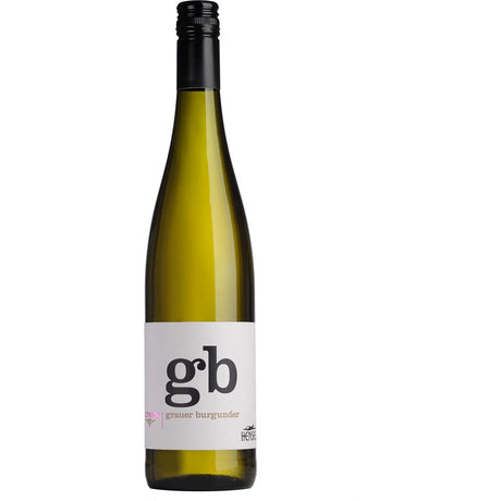 Eine Flasche Weingut Hensel Aufwind Grauburgunder trocken 2024 mit weißem Etikett, die den feinen Geschmack dieses trockenen Weißweins bietet.