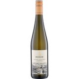 Eine Flasche Hiedler Grüner Veltliner Am Rosenhügel trocken 2023 Weißwein mit einem goldenen Schraubverschluss.