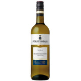 Eine Flasche Weinkellerei Hohenlohe Fürstenfass Grauburgunder Kabinett QbA trocken 2024 mit einem weiß-blauen Etikett.