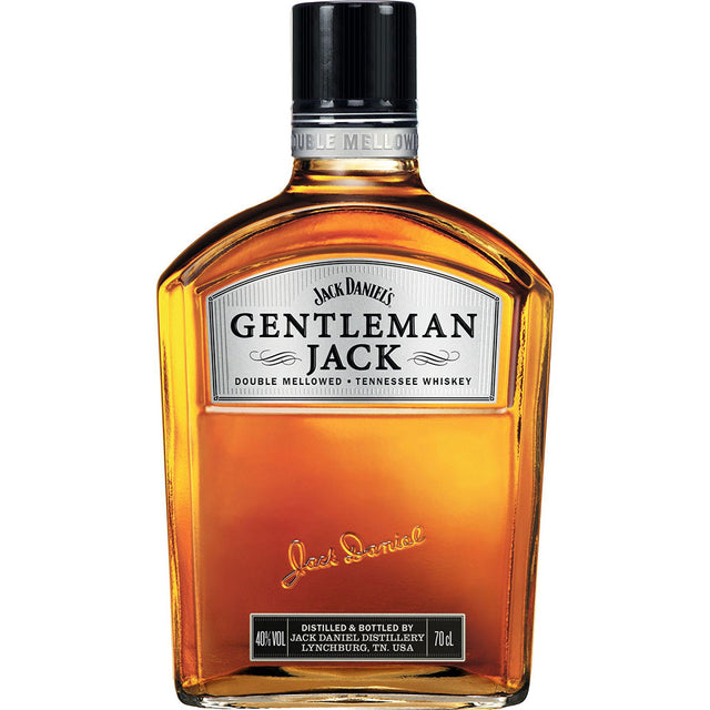 Eine 0,7L Flasche Jack Daniels Gentleman Jack Tennessee Whiskey (40%), bekannt für seine doppelte Holzkohlefiltration, bietet einen außergewöhnlich weichen Geschmack.