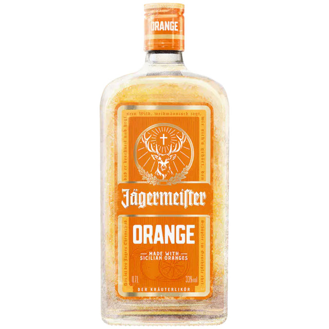Jägermeister Orange 33% 0,7 Liter von Jägermeister ist ein Kräuterlikör aus sizilianischen Orangen, der dem klassischen Orangenlikör eine lebendige Note verleiht.