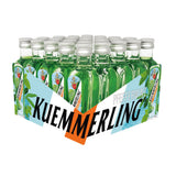 Fünfundzwanzig Mini-Flaschen Kümmerling Pfefferminzlikör 21% (0,02l) werden in einer Verpackung mit auffälligem Kümmerling-Branding präsentiert.