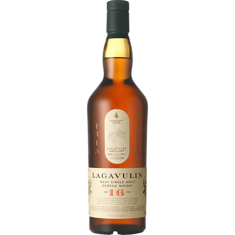 Eine 0,7L Flasche Lagavulin 16 Jahre Single Malt Scotch Whisky (43%) von Lagavulin.