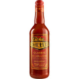 Lioko Mexikaner Classic 15,3% (0,7L) von Lioko Mexikaner trägt ein gelb-rotes Etikett und liefert den charakteristischen würzigen Tomaten-Chili-Kick von Hamburgs Kultbier.