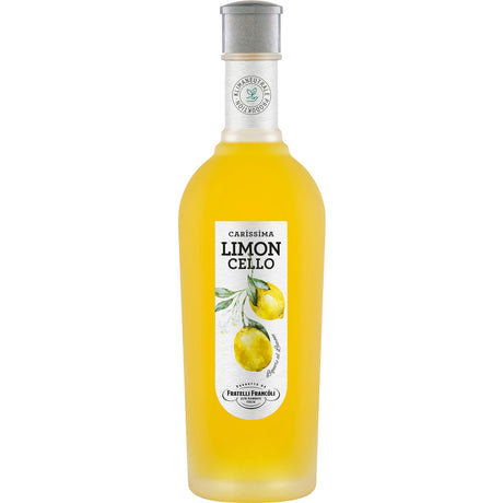 Eine Flasche Luigi Francoli Carissima Limoncello 30% 0,7 Liter - ein erstklassiger italienischer Zitronenlikör von Luigi Francoli, der vor lebhaftem Zitrusgeschmack nur so strotzt.