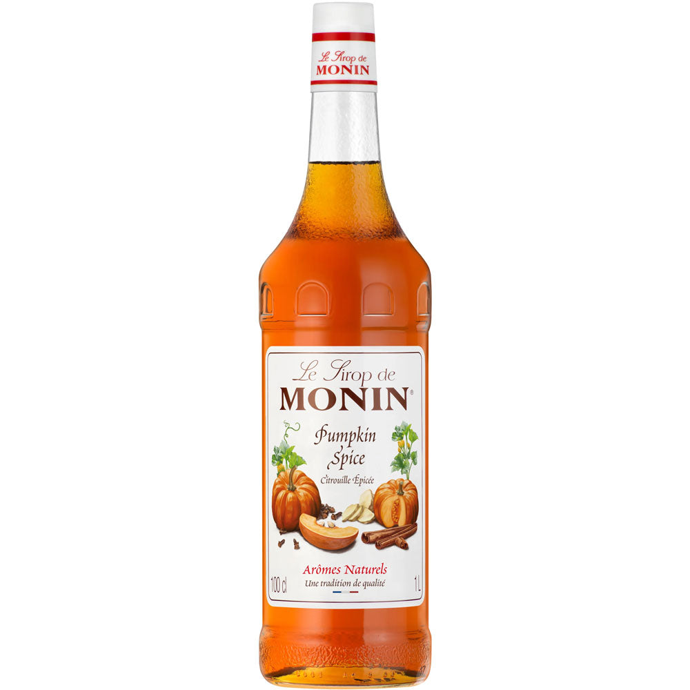 Monin Pumpkin Spice Sirup 1 Liter von Monin - ideal für herbstliche Getränke mit Kürbis, Zimt und Gewürzen.