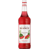 Monin Wassermelone Sirup 1 Liter-ideal für Cocktails oder erfrischende Getränke. Auf dem Etikett der Flasche sind Wassermelonen abgebildet, die für eine frische, fruchtige Note sorgen.