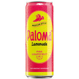 Eine erfrischende rosafarbene Dose Paloma® Pink Grapefruit Lemonade 0,33 l, hergestellt nach mexikanischer Art mit spritziger Grapefruit und einem Hauch von Agave für die perfekte Paloma Margarita-Stimmung - erhältlich im 12er-Pack (EINWEG).