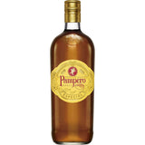 Eine 1L Flasche Pampero Rum Especial aus Venezuela (40%) von Pampero ist mit einem goldenen Etikett und Verschluss auf weißem Hintergrund abgebildet.