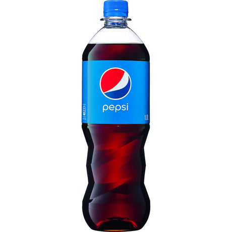 Eine 1-Liter-Pepsi Cola-PET-Flasche (MEHRWEG) von Pepsi - ideal, um Ihr Lieblings-Erfrischungsgetränk jederzeit zu genießen. Erhältlich in einer 12er-Packung.