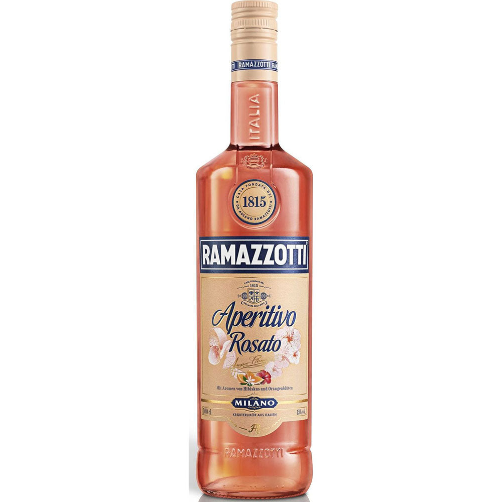 Eine Flasche Ramazzotti Aperitivo Rosato 15% 1 Liter von Ramazzotti - ein italienischer Aperitif, ideal für fruchtige Cocktailkreationen.
