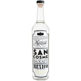 San Cosme Mezcal Blanco 40% 0,7L ist eine klare Flasche aus Oaxaca, Mexiko, hergestellt aus Espadín-Agave und mit einem auffälligen schwarz-weißen Etikett versehen.