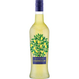 Eine 0,7-Liter-Flasche Scavi & Ray Limoncello (25% vol), ein italienischer Zitronenlikör, mit einem Baum- und Zitronenmotiv auf dem Etikett.