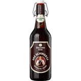 Eine 0,5L-Braunglasflasche von Schwaben Bräu Das Schwarze Bügel, ein klassisches Stuttgarter Schwarzbier mit Keramik-Bügelverschluss, erhältlich im 20er-Pack (MEHRWEG) und stellvertretend für die feinste Schwarzbierspezialität von Schwaben Bräu.