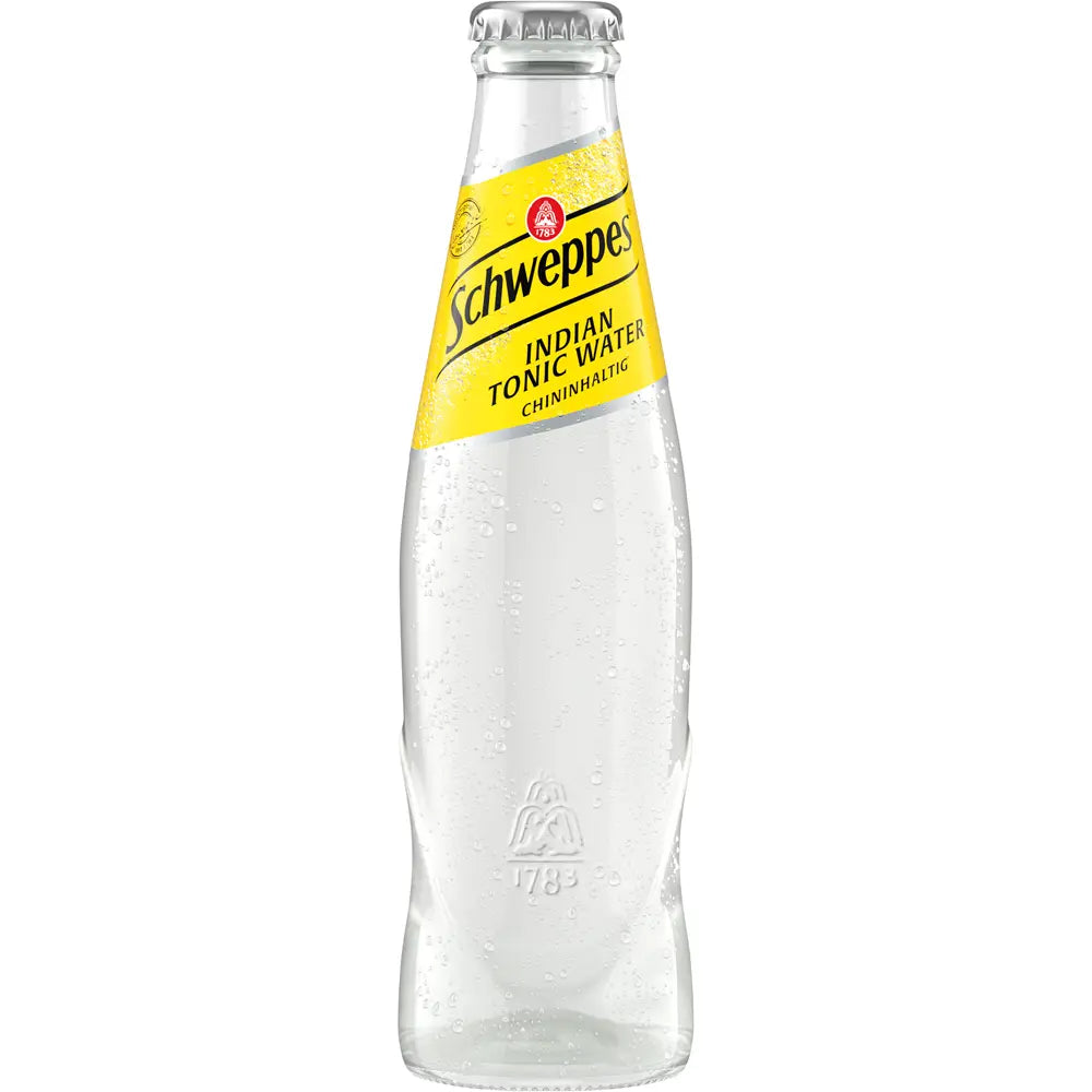 Schweppes Indian Tonic Water 24x 0,2L (MEHRWEG) von Schweppes-perlend und erfrischend, ideal für die Herstellung von klassischen Gin Tonics.