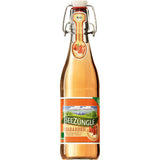 Seezüngle Rhabarber Bio-Getränk in der 0,33-Liter-Glasflasche mit Bügelverschluss und buntem Etikett, erhältlich im 11er-Pack (Mehrweg).