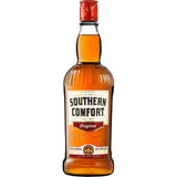 Southern Comfort Original Whiskey-Likör 35% Vol. 0,7L von Southern Comfort-New Orleans-inspiriert, mit rotem Verschluss und cremefarbenem Etikett.