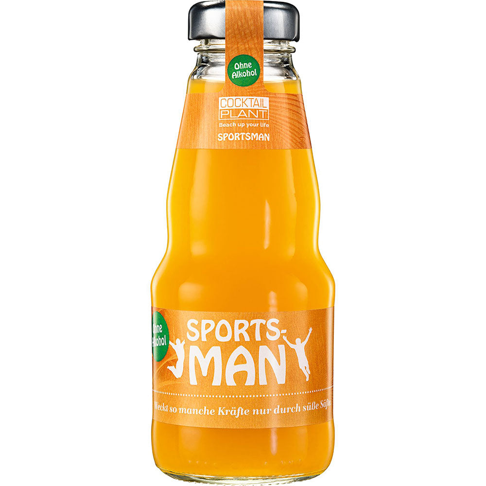 Eine 0,2 l Glasflasche Cocktail Plant Sportsman alkoholfrei mit Ananas-Maracuja-Geschmack bietet das perfekte alkoholfreie Cocktail-Erlebnis. Erhältlich in einem Multipack von 24 Flaschen (MEHRWEG).