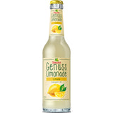 Eine Klarglasflasche Teinacher Genuss-Limo Zitrone 0,33L (MEHRWEG) von Teinacher Mineralwasser mit einem Etikett, das eine Zitrone mit Scheibe zeigt, unterstreicht den erfrischenden Geschmack dieser Schwarzwaldlimonade.