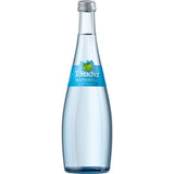 Teinacher Gourmet Naturell 15x0,5L (MEHRWEG) von Teinacher Mineralwasser - natürliches Mineralwasser aus dem Schwarzwald in umweltfreundlicher Mehrweg-Glasflasche mit blauem Etikett und silbernem Deckel.