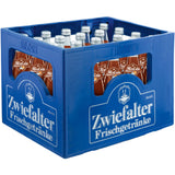 Eine blaue Kiste mit der Aufschrift Zwiefalter Klosterbräu enthält 20 Glasflaschen (je 0,5 l) Zwiefalter Mix Cola (MEHRWEG), ein erfrischendes Cola-Mix-Limonaden-Getränk.